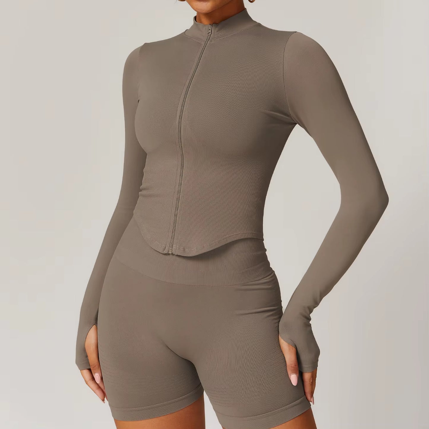 New Zipper Sports Top Women Gym Long Sleeve for Fitness Seamless Coat Clothing Running Workout Tights Gym Tops Yoga Shirts