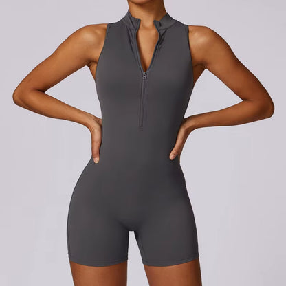 Scrunch Sporty Short Jumpsuit with Bar Suit for Women Fitness Sportswear Gym Jogging Yoga Shorts Set Workout Tracksuit Clothes