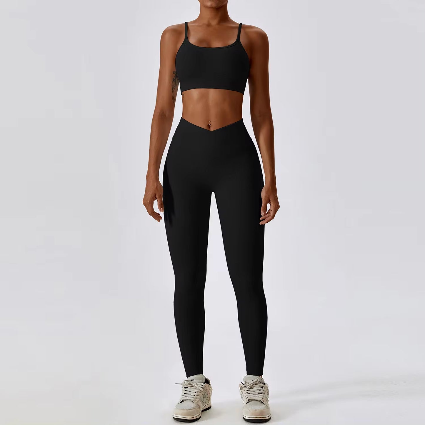 2PCS Seamless Yoga Set Gym Clothes Sportswear Yoga Suits for Women Fitness Rib Tracksuits Sports Bra Gym Leggings Sports Suits