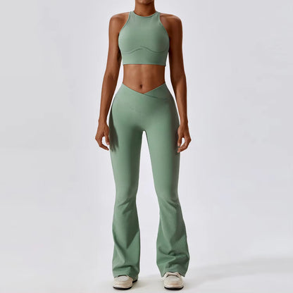 2PCS Seamless Yoga Set Gym Clothes Sportswear Yoga Suits for Women Fitness Rib Tracksuits Sports Bra Gym Leggings Sports Suits