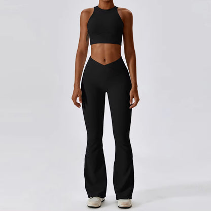 2PCS Seamless Yoga Set Gym Clothes Sportswear Yoga Suits for Women Fitness Rib Tracksuits Sports Bra Gym Leggings Sports Suits